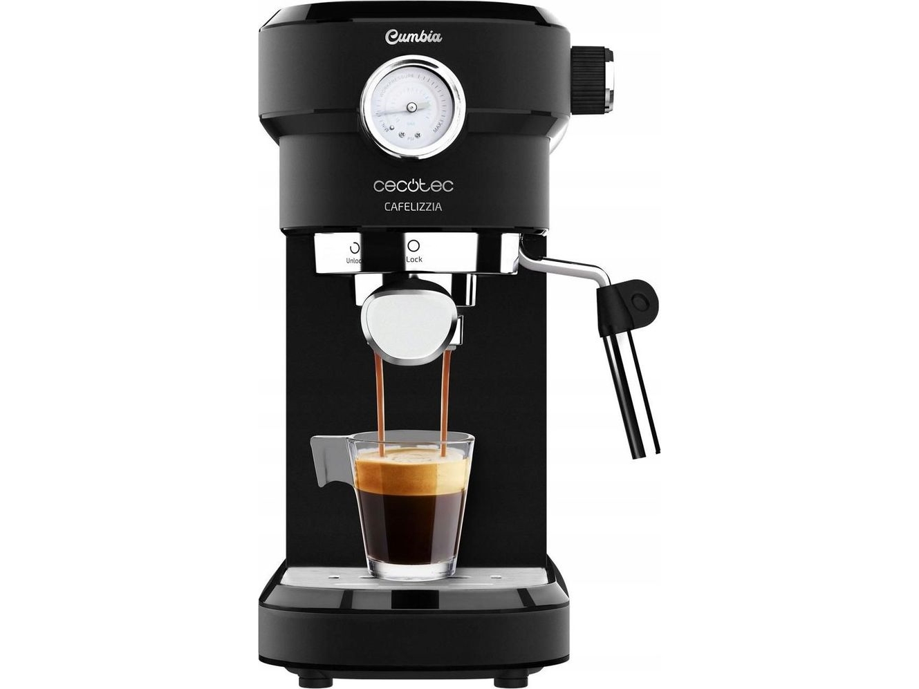 Cecotec Cafelizzia 790 Pro, Elektrische Pressstempelkanne, 1,2 L, Gemahlener Kaffee, 1350 W, Schwarz, Edelstahl