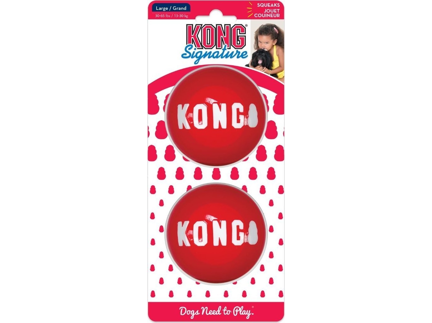 Kong Leksak Signature Balls 2p Röd L 8cm | Djurmärken - Tillbehör - Kong | GameStuff