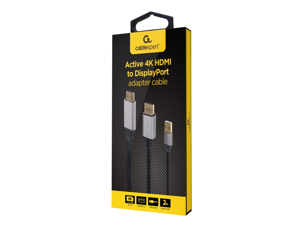 Gembird A-Hdmim-Dpm-01, 2 M, Hdmi Typ A (Standard), Displayport, Männlich, Weiblich, Gerade