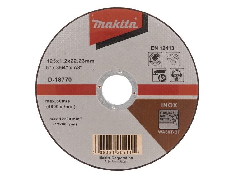 Makita INOX skæreskive i rustfrit stål 125x22,2x1,2 mm (D-18770)