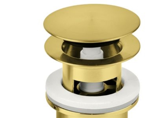 Damixa Komplettes 1 1/4" Push-Up Bodenventil Aus Gebürstetem Messing Pvd