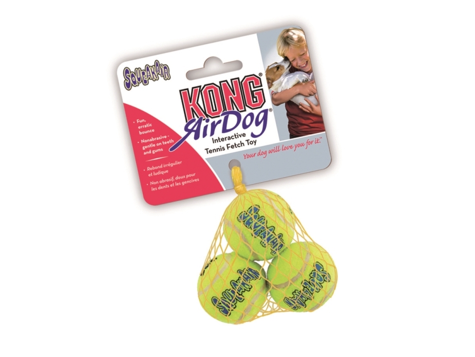 Kong Legetøj SqueakAir Bolde 3p Gul XS 4cm