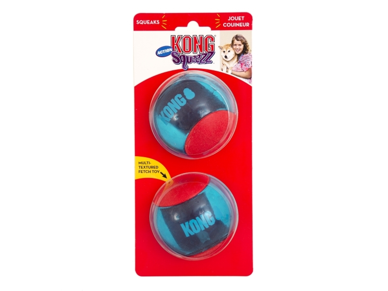 Kong Leksak Squeezz Action Ball 2p Flerfärgad L 8cm | Djurmärken - Tillbehör - Kong | GameStuff