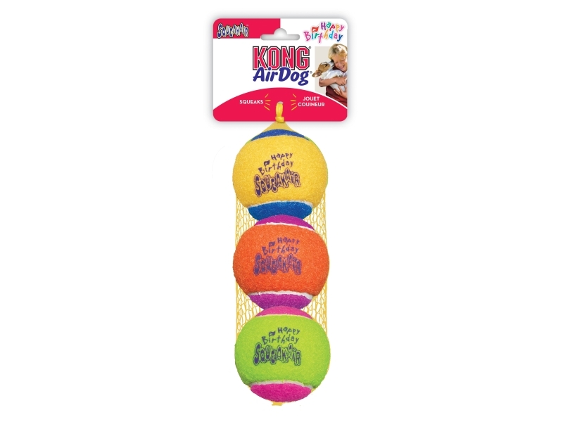 Kong Leksak Squeakair Birthday Ball Flerfargad M 6cm