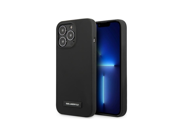 Karl Lagerfeld Silikon-Plakettenhülle Für Iphone 13 Pro Max - Schwarz