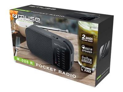 Muse M-025 R, Tragbar, Analog, Fm, Mw, 88 - 108 Mhz, Schwarz, Drehregler