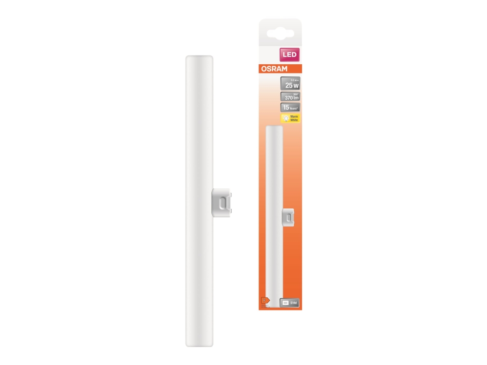 OSRAM LEDinestra - LED-rørslyspære - form: T28 - S14d - 3.5 W (tilsvarende 25 W) - klasse F - varmt hvidt lys - 2700 K