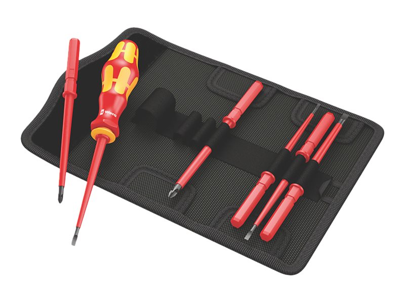 Wera Kraftform Kompakt VDE 7 Universal 1 - Screwdriver handle with bit set - 7 delar - isolering - i folding pouch | Verktyg & Verkstad - Skruvmejsel - Övriga | GameStuff