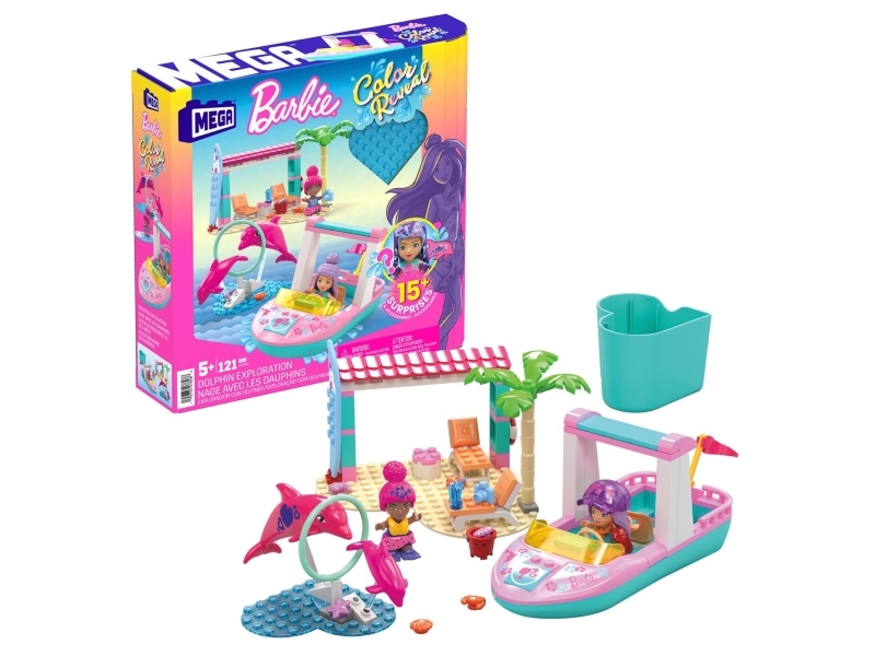 MEGA Barbie Color Reveal Dolphin Exploration, Byggesæt, 5 År, Plast, 121 stk, 412,5 g