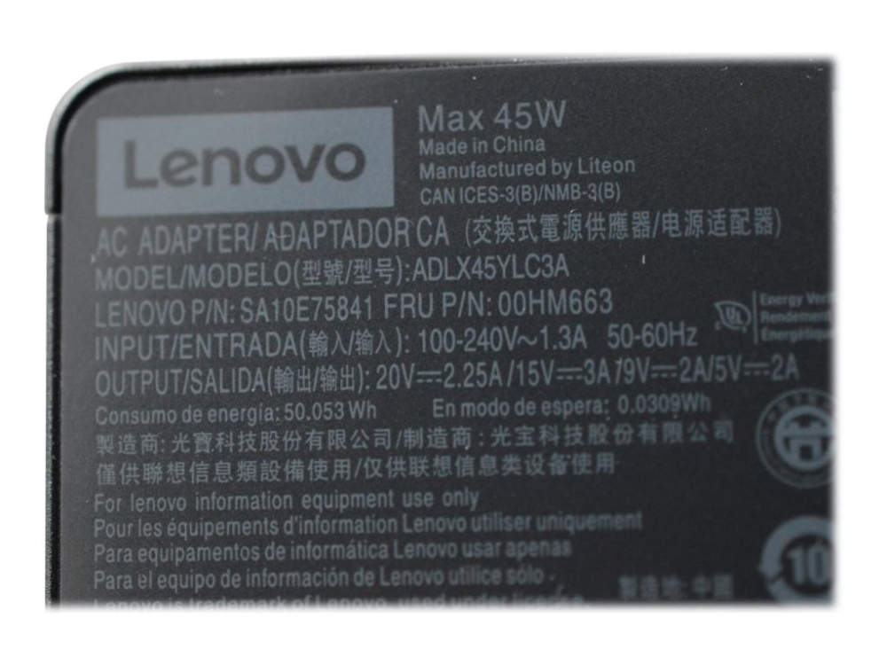 Lenovo - Strømforsyningsadapter - 45 Watt - Fru