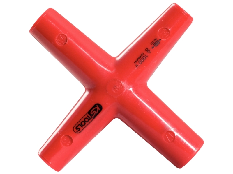 KS Tools Kreuzschlüssel mit Schutzisolierung 10x11x13x17mm 117.1702, 1 stk, Krom-vanadium-stål, IEC 60900, 14 cm, 230 g