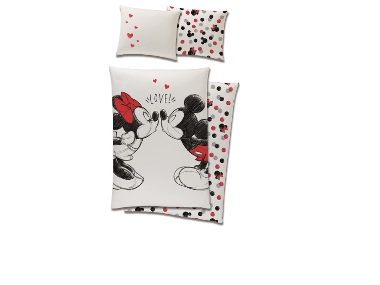 Billede af Minnie Og Mickey Mouse Sengetøj 150 X 210 Cm - 100 Procent Bomuld