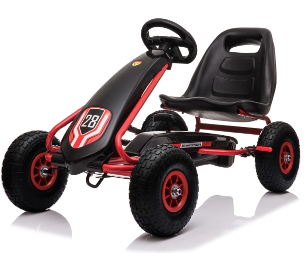 MegaLeg Champion 28 AIR Pedal Gokart m/lufthjul, sortera | Utomhusleksaker - Gå / Löpande fordon - Pedalfordon | GameStuff