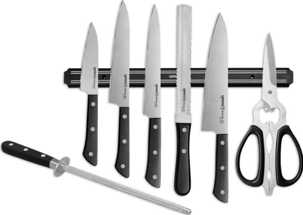 Samura Harakiri knivsæt 5 knive + knivskærer + listværk