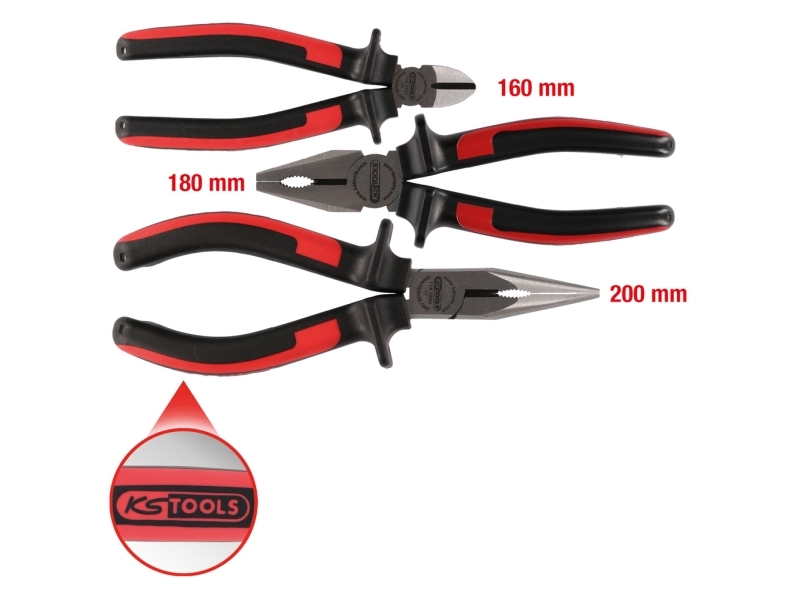 KS Tools 115.1010, Stål, Sort, Rød