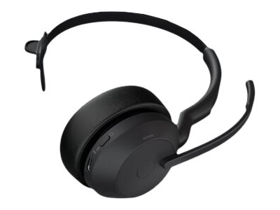 Jabra Evolve2 55 Uc Mono - Headset - På Øret - Bluetooth - Trådløs - Aktiv Støjfjerning - Usb-C Via Bluetooth Adapter - Sort - Zoom Certified, Cisco