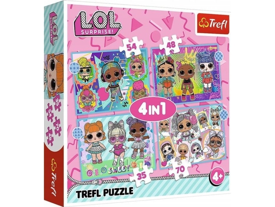 L.O.L Surprise Trefl Puzzle 4W1 Trefl Lol Look At The Dolly Box