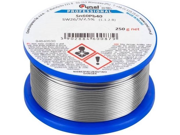 Fluksattu juote CYNEL Sn60Pb40 SW26 1.00mm 250g
