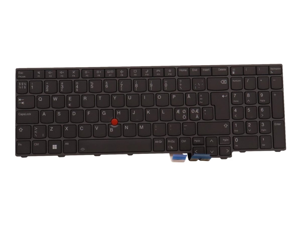 Lite-On - Notebooks udskiftningstastatur - med Trackpoint - bagbelyst - QWERTY - Nordisk - grå - FRU - for ThinkPad P16 Gen 1 21D6, 21D7