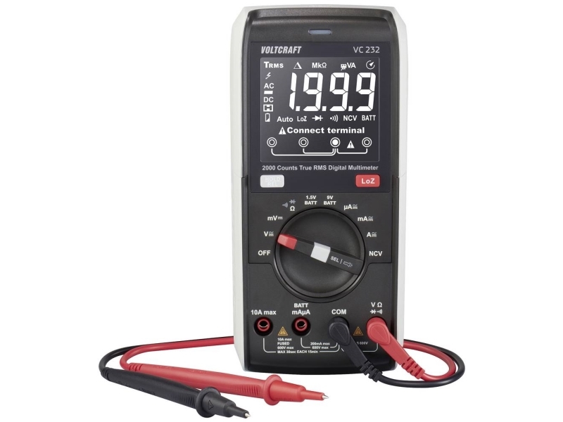 Voltcraft 13829975 Hånd Multimeter Kalibreret Iso Digital Cat Iii 600 Visning Counts: 2000