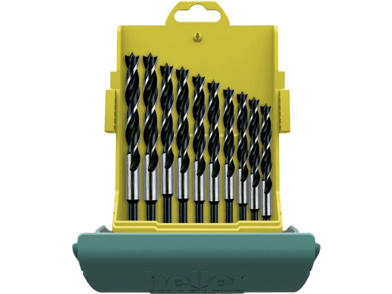 Heller 24646 0 Træ-spiralbor-sæt 10 dele 3 mm, 4 mm, 5 mm, 6 mm, 7 mm, 8 mm, 9 mm, 10 mm, 11 mm, 12 mm Cylinderskaft 1 Set