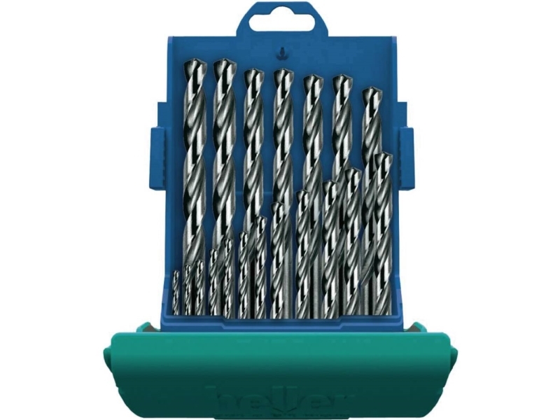 Heller 28707 4 Hss Metal-Spiralbor-Sæt 25 Dele 1 Mm, 2 Mm, 3 Mm, 4 Mm, 5 Mm, 6 Mm, 7 Mm, 8 Mm, 9 Mm, 10 Mm, 11 Mm, 12 Mm, 13 Mm Slebet Cylinderskaft