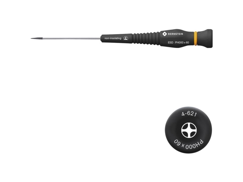 Bernstein Tools for Electronics 4-621 Elektronik og finmekanik Stjerneskruetrækker PH 000 Klinge-længde: 60 mm
