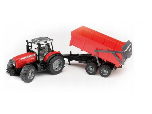 Bruder Massey Ferguson 7480 Tractor With Tipping Trailer Toy