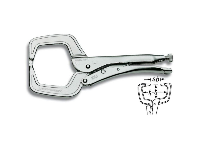 Hazet 758-2 Puristin-gribetang 0 - 90 mm 280 mm