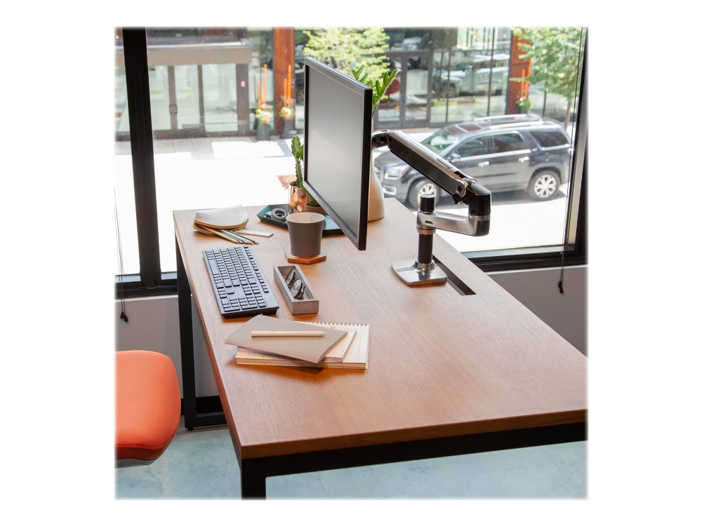 Ergotron Lx - Montagesatz (Schwenkarm, Tischklemme, Verlängerungsadapter, Scheibenhalterung, 7"-Stange) - Für Lcd-Display - Aluminium Poliert - Bilds