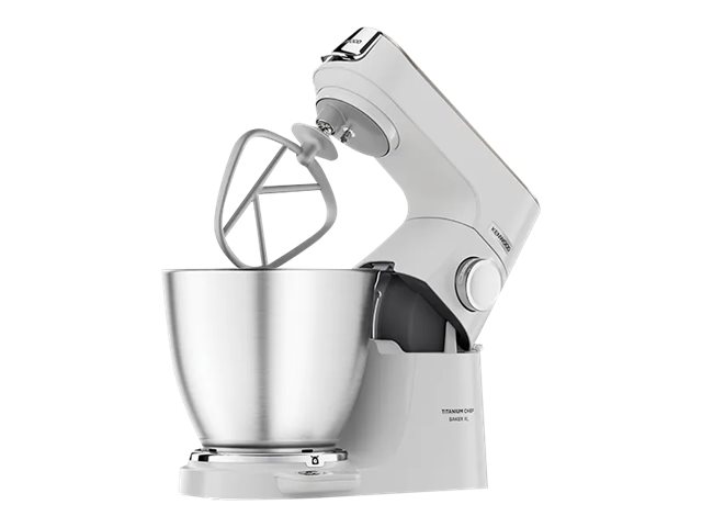 Kenwood Titanium Chef Baker Xl Kvl65.001Wh, Standmixer, Silber, Weiß, Schlagen, Kneten, Mixen, 7 L, Drehregler, Metall