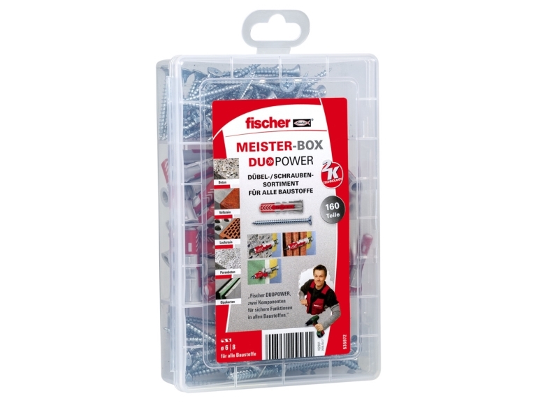 Fischer 535972, Udvidelsesanker, Beton, Metal, Plast, Grå, 80 Stk, Kasse