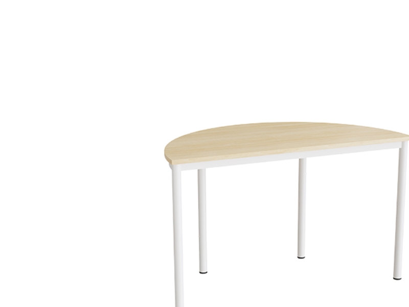 Bord Combi 209, 1200x600 mm højde 720 mm med birk laminat, hvid stel