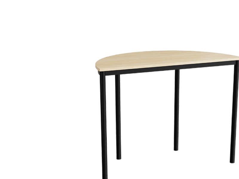 Bord Combi 209, 1200x600 mm højde 900 mm med birk laminat, sort stel