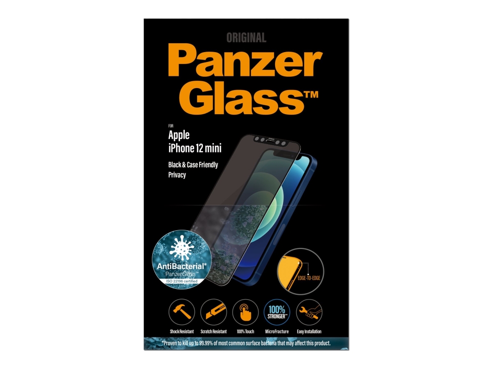 Panzerglass Privacy Displayschutzglas Iphone 12 Mini | Edge-To-Edge, Apple, Apple - Iphone 12 Mini, Trockene Anwendung, Kratzresistent, Schockresis
