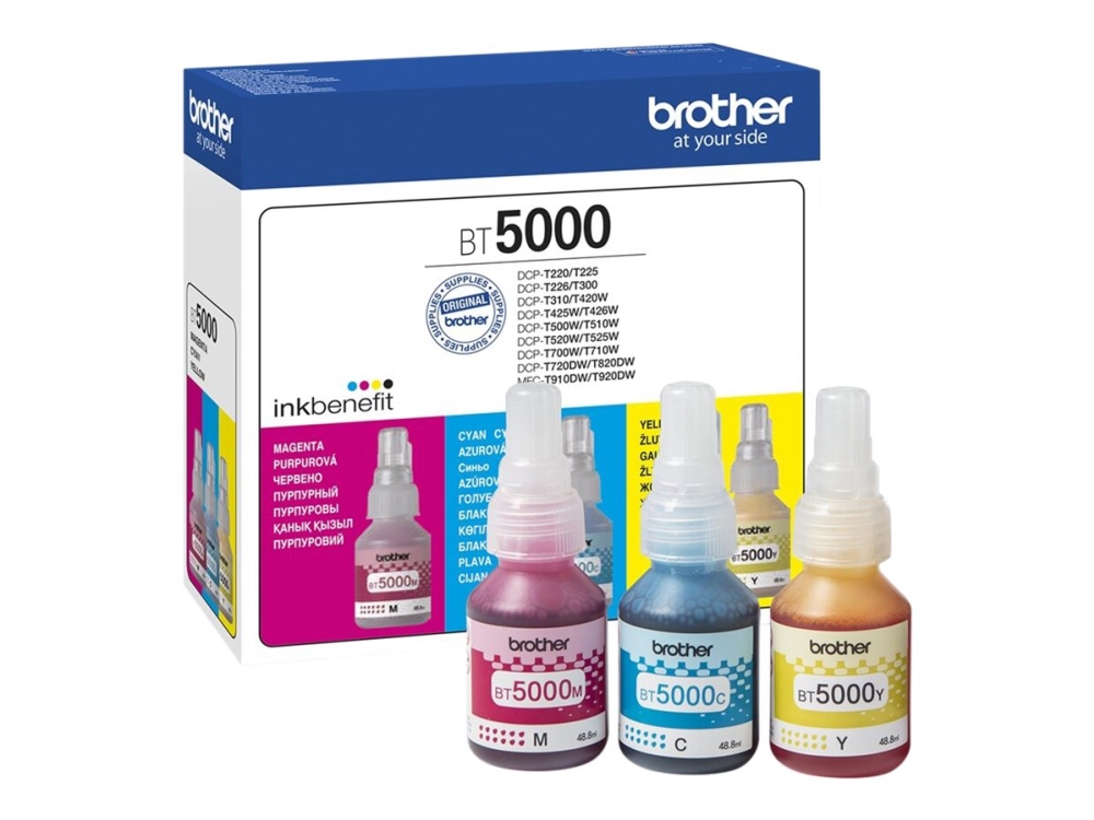 Brother Bt5000cl Value Pack - 3 Pakker - 48.8 Ml - Cyan, Magenta, Gul - Original - Blækrefill - For Brother Dcp-T220, T420, T425, T426, T520, T525, T