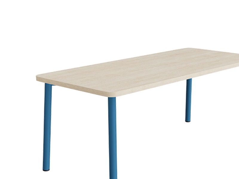 Bord Add 590, 1800x800 mm højde 900 mm med lydabsorberende hvidpigmenteret eg, hvidt stel