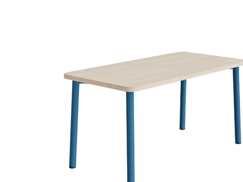 Pöytä Add 590, 1400x700 mm, korkeus 720 mm, vaaleanharmaa linoleumi, punainen runko