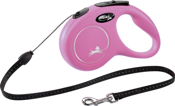 Flexi New Classic, Hund, Rückziehbare Leine, Pink, Kabel/Schnur, 12 Kg, 5 M
