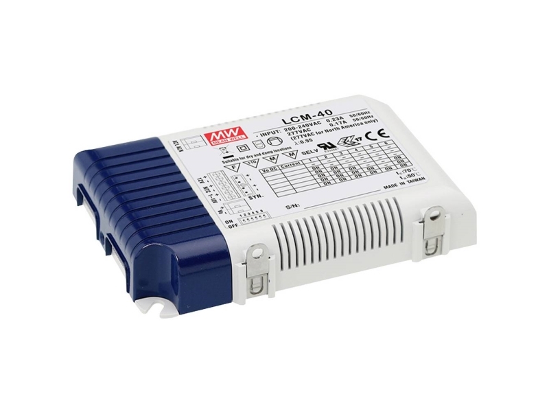 MEAN WELL MEANWELL LCM-40DA2 40W LED Driver Output: 350-1050mA DALI2/Switch dim