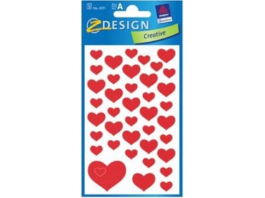 Z-Design 4371 Koristetarra, pienikokoinen, 117 tarraa, punainen punainen 165x85x1mm (117kpl)
