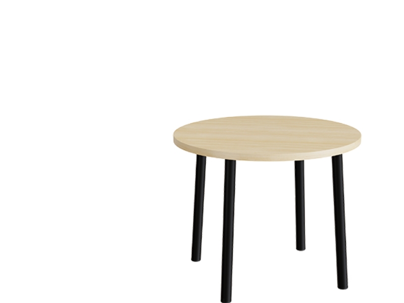 Bord Add 590, Ø900 mm, højde 900 mm, lys grå linoleum på sort stel