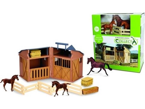 Collecta Figurine Stable With Accessories And Horses 89695