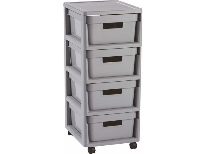 Curver Infinity 4 x 10l avec 4 tiroirs de Coffre des tiroirs de Stockage Chariot