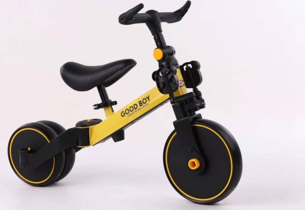 Dwm 3-In-1 Balance Bike With Pedals Yellow