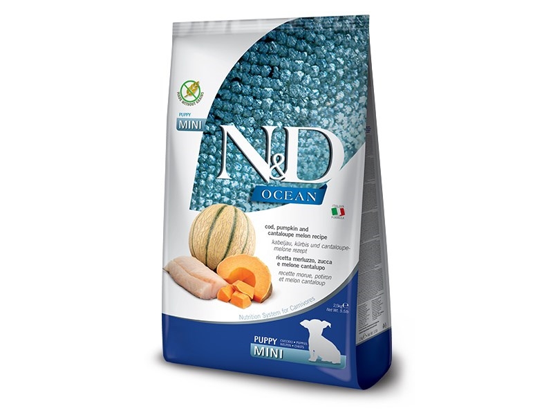 Trockenfutter Für Hunde - Farmina N&Ampd Ocean Dog Cod, Pumpkin &Amp Cantaloupe Melon Puppy Mini 800G