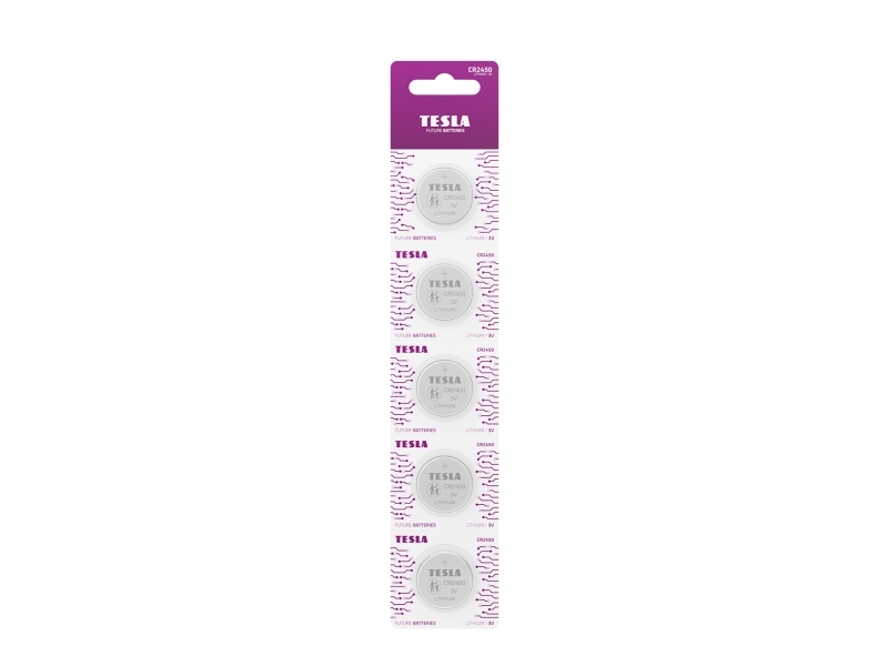 Tesla Tesla Batteri Cr2450 Lithium 5-Pak - 2293484