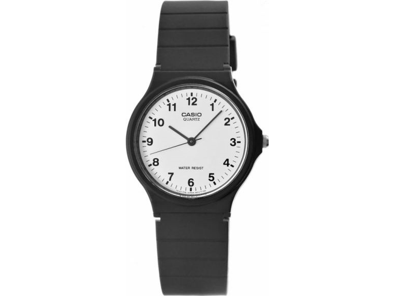 Casio Analog Ur Med Sort Skive Og Læderrem