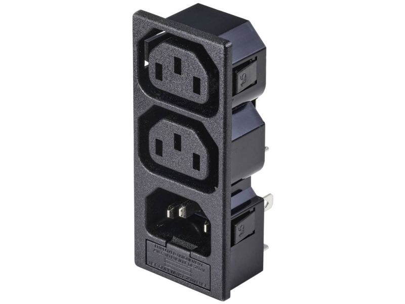 Tru Components Tc-10475852 Iec-Stik C13, C14 Tilslutning, Indbygning Lodret, Stik, Indbygning Lodret Samlet Poltal: 3 10 A Sort 1 Stk