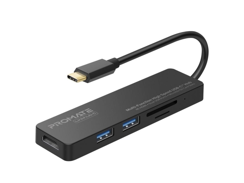 Promate Linkhub-C, Usb 3.2 Gen 1 (3.1 Gen 1) Type-C, Sort, Microsd (Transflash), Microsdhc, Microsdxc, Sd, Sdhc, Sdxc, Hdmi, Usb 3.2 Gen 1 (3.1 Gen 1